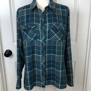 Marmot Teal Plaid Button Down Shirt
